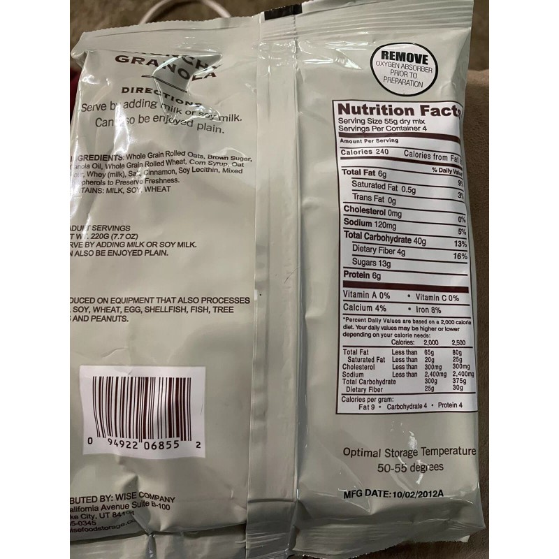 Wise Ready Made Crunchy Granola 4 Servings **FREE SHIPPING