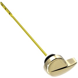 Universal Toilet Handle Lever Replacement - Toilet Flusher Replacement, Side Mount Toilet Tank Lever Fits Most Toilet Tanks - Efficient and Easy to Install Toilet Handle Replacement - Brass Polished