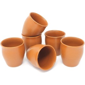 Ceramic Kulhar Kulhad Cups Traditional Indian Tea Chai Coffee Cup 6 OZ (Set of 6pc)