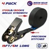 4 x 800kg 6m Ratchet tie Down Straps - Premium