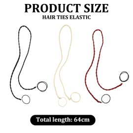 Pack of 3 rip tie hair, riptie hair tie, elastic hair bands original for women, 64 cm elastic hair bands without damage, spiral hair bands, for sports, swimming, everyday wear, braided ponytails