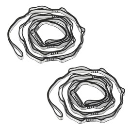 PATIKIL Daisy Chain Straps Set of 2 Strong Climbing Straps with 15 Loops Adjustable Nylon Chain Sling for Aerial Yoga Hammock Swing, Silver Tone