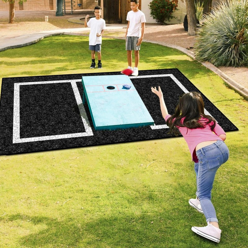 Keoholi 2 Packs Cornhole Mats 5 x 8 Ft Felt