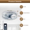 diisunbihuo 20" Modern LED Ceiling Fan with Lights and Remote,