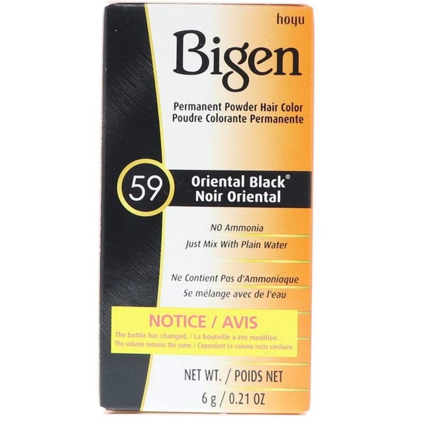 Bigen Permanent Powder Hair Color 59 Oriental Black 1 ea (Pack of 2)