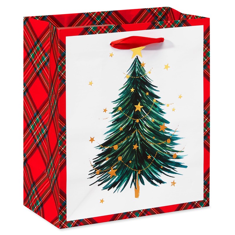 American Greetings Small Christmas Gift Bags, Red, White and Green