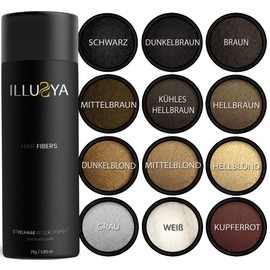ILLUSYA® Scattered Hair - Pouring Hair - Hair Powder for Hair Thickening Premium Brand Fibres with Instant Effect (Cool Light Brown)