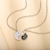 Wolf Yin Yang Necklace for Women Men Matching Black White