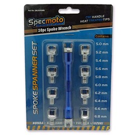 Specmoto Brand Spoke Spanner Wrench 10pc Tool fits Japanese and Euro off-road motorcycle wheels