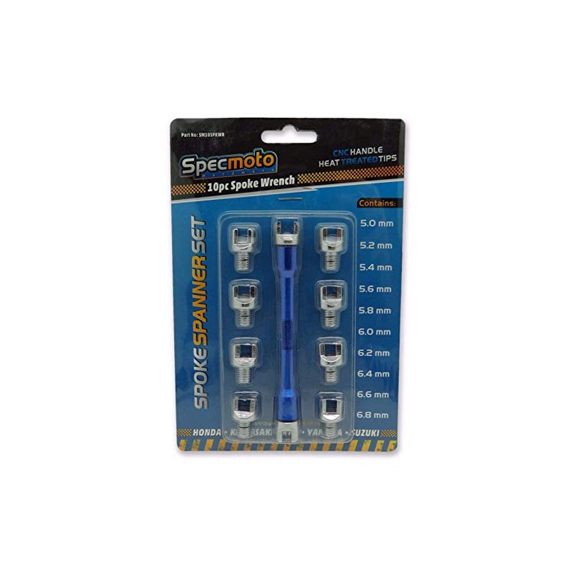 Specmoto Brand Spoke Spanner Wrench 10pc Tool fits Japanese and
