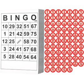 Lewtemi 195 Pcs Vintage Wooden Bingo Board Game Set Includes Classic 120 Bingo Number Cards and 75 Chess for Family Large Parties Adults Holiday Activities