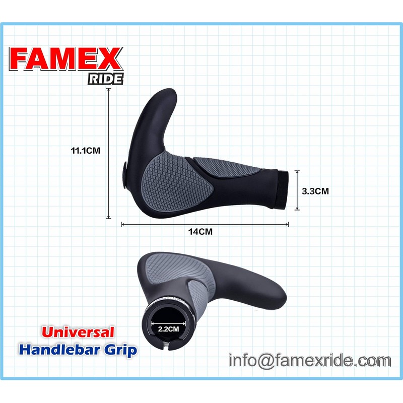 FAMEX RIDE® Ergonomic Ergo Bar End Handlebar Grip Bike Soft