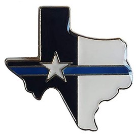 Trade Winds Wholesale Pack of 3 Texas State Map Thin Blue Line Police Memorial Motorcycle Bike Hat Cap Lapel Pin