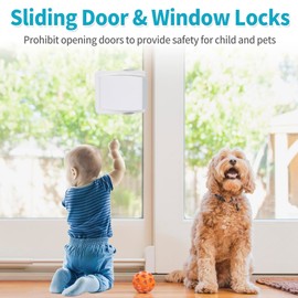 4 PCS Child Safety Sliding Glass Door Lock for Sliding Glass Doors, Sliding Door Lock, Sliding Windows, Sliding Closet, etc. Easy to Installation Provides More Security for Your Baby and Pets