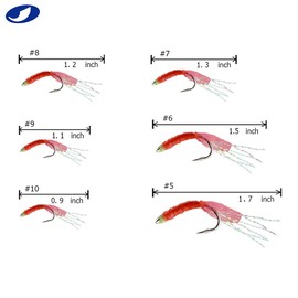 6 Hook/Set Fishing Rigs Red Feather Fish Skin Rubber Silk String Hook Fishing Lure Saltwater Freshwater Bait Rig Tackle 5#6#7#8#9#10# (#7-10 Packs)