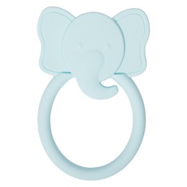 C.R. Gibson 100% Food Grade Silicone Elephant Baby Teether for Infants, 2.75" x 4.25", Multicolor