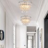 Topaluce Boho Capiz Shell Chandelier 3-Light Round Silver Coastal Ceiling