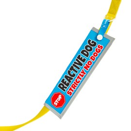 dogkit Reactive Dog Strictly No Dogs Space Awareness Sleeve for Reactive Nervous Dogs, Reflective, Waterproof, Double Sided Slip-on for the Dog Lead (Blue, Stop Sign)