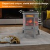 Electric Fireplace Heater 24'' Freestanding Fireplace Stove Infrared Fireplace RealSmart