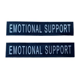 Albcorp Reflective Emotional Support Dog Patches with Hook Backing for Service Animal Vests/Harnesses Small (4.6 X 1) Inch