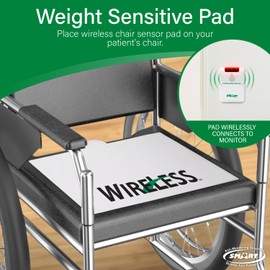 Smart Caregiver Chair Exit Alert with Wireless Pressure Sensing Pad - Instantly alerts Caregiver When They get up to Prevent Falls | Chair Pressure Sensor and Wireless Chair Alarm up to 300' Range