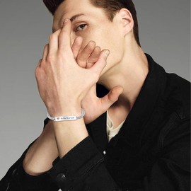 OHAYOO To Be Yourself Bracelet Silver 925 Heart Bracelet 17+5 cm Stainless Steel Chain