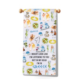 JXGZSO Greece Tea Towel Travel Souvenir Gift Culture Lover Gift (CA Greece Towel)