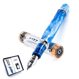 Israel 75th Anniversary Fountain Pen - Limited Edition 1948 Diamond Jubilee, Flex Nib - Luxury Judaica Gift