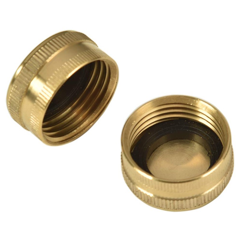 Sanpaint 2 Pack 3/4" Brass Garden Hose End Caps with