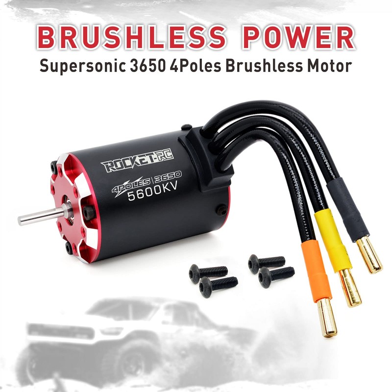 Surpass Hobby Brushless Motor, Supersonic 3650 5600kv 3.175mm Bullet Black