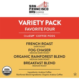 San Francisco Bay Compostable Coffee Pods - Original Variety Pack (80 Ct) K Cup Compatible including Keurig 2.0, French, Breakfast, Fog, Organic Rainforest