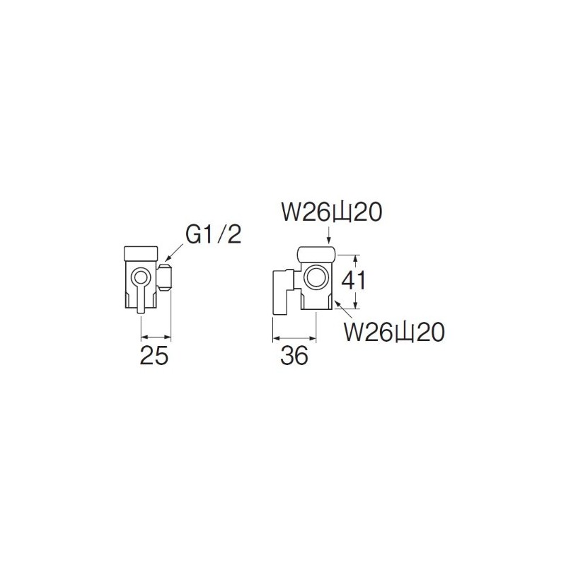 SANEI PU6-63F-13 W26 Mountain 20 Switching Cock, For Switching Water
