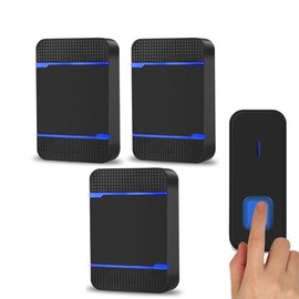 Topyart Wireless Chime, Wireless Call Bell, Waterproof, Dustproof, 988.4 ft (300 m) Receiving Distance, 55 Kinds of Ring Tones, No Wiring Work, Entryway, Nursing Areas, Offices, Restaurants, Restaurants, Factories, Warehouses, etc. (1 Transmitter, 3 Receivers)