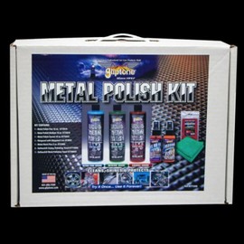 Gliptone Metal Polish Kit, Includes Ultra Fine Grade, Medium Grade and Coarse Grade, Rimguard 2oz, Metal Wash Plus 2oz, Softouch Drying/Polishing Towels, Cleans, Shines & Protects