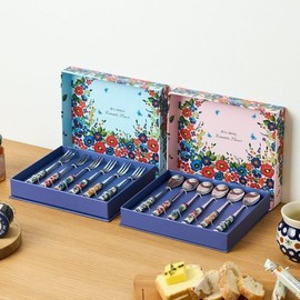 Select 1 Romantic Flower Cake Fork and Teaspoon 6-Piece Set / 로맨틱플라워 케익포크티스푼 6P세트 택1
