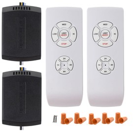 LPHUMEX 2 Pack Universal Ceiling Fan Remote Control Kits, Small Size Receiver Fan Speed, Light and Timing Remote for Harbor Breeze/Westinghouse/Honeywell/Other Ceiling Fan lamp