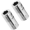 2 Pcs 1/4" Square Hole to 1/4" Hex Converter Metal