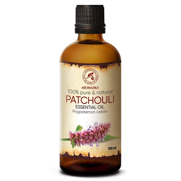 Patchouli Essential Oil 100 ml - Pogostemon Cablin - Skin & Hair - 100% Pure Patchouli Oil - Essential Oils for Beauty - Aromatherapy - Oil Burner - Diffuser