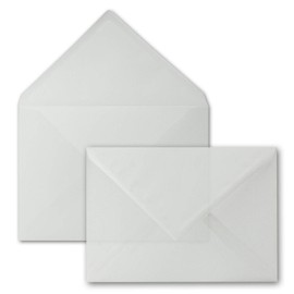 Gustav Neuser DIN C5 envelopes, 162 x 229 mm, transparent white, wet seal, premium quality, 92 g/m², 16.2 x 22.9 cm, transparent envelopes, pack of 50