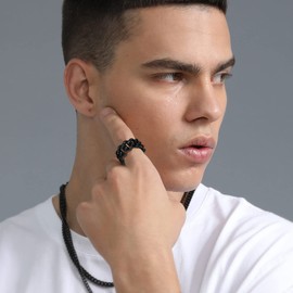 Punk Rings Skull Rings Men Black Ring for Men Size 10 Skull Jewelry for Men