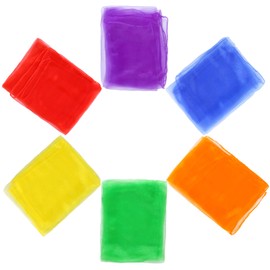 MIDELONG 6 Pcs Square Dance Scarves, 24 Inches Juggling Scarfs Props Magic Trick Scarves Performance Props Accessories Music Scarves Movement Scarves Rhythm Band Scarf Play Scarves, 6 Colors