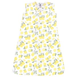 Hudson Baby Unisex Baby Cotton Sleeveless Wearable Sleeping Bag, Sack, Blanket, Lemon, 0-6 Months