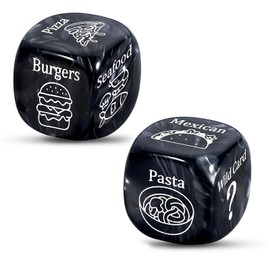 Santa Swap Exchange Dice, 2PCS Food Decision Dices, Stocking Stuffers for Men Mens Sweetest Day Gifts Date Night Dice Games Bridal Shower Gifts for Bride Groom Wedding Anniversary Day Gift for Couples