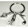 Woodstar Saxophone Guitar Horn Keychain Musical Instrument Brass Band Music