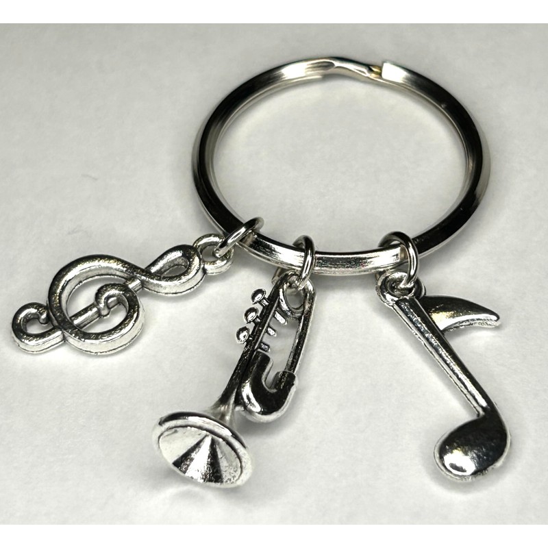 Woodstar Saxophone Guitar Horn Keychain Musical Instrument Brass Band Music