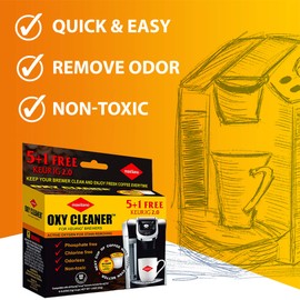 Maxiliano Cleaning Pods Compatible with K-Cup 2.0 Keurig, Stain Remover, Biodegradable, Non Toxic, 6 Cups Count per Pack.