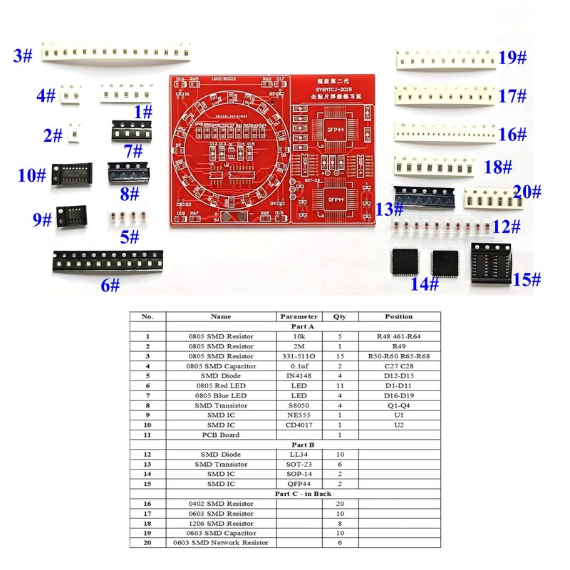 ISolderStore Soldering Practice Kit SMD SMT Kit DIY Electronic DIY