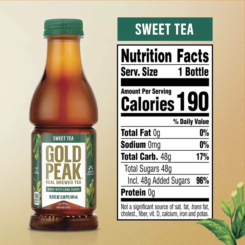 Gold Peak Naturally Sweet Real Brewed Tea, Picked for Peak