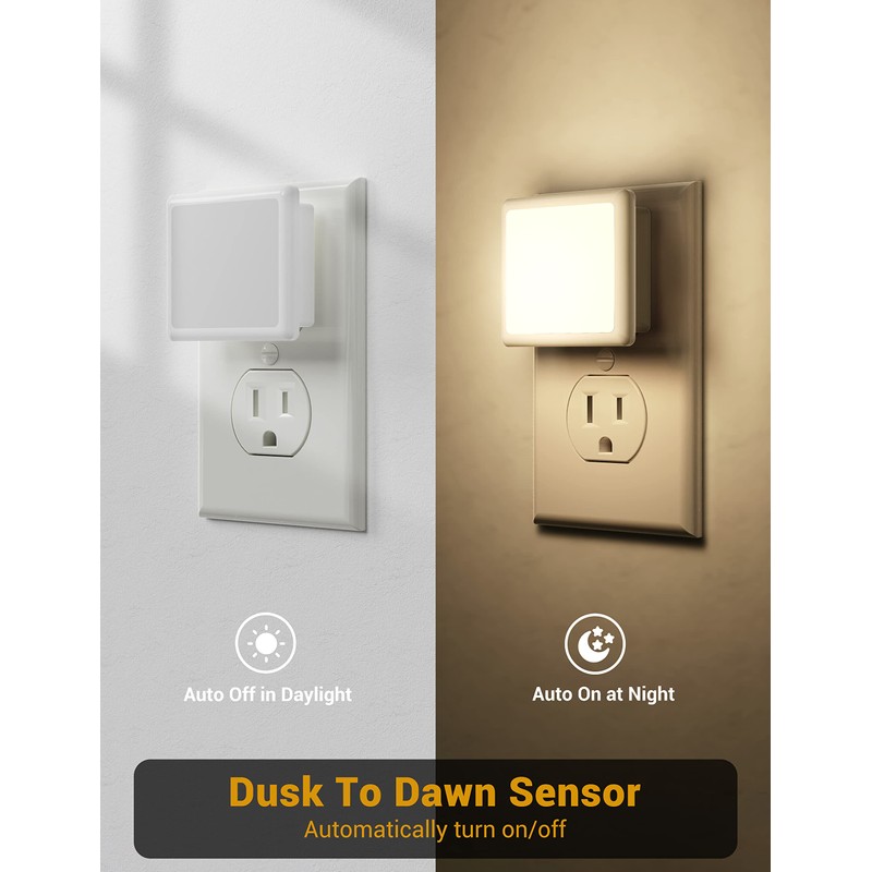 JandCase Night Lights Plug into Wall 2 Pack, Plug in