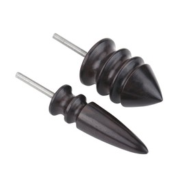 Blackwood Leather Craft Burnisher Kit, Polishing Grinding Wood Leather Edge Slicker Round Wood Burnisher for Handmade DIY Carving, Set of 2, S + L